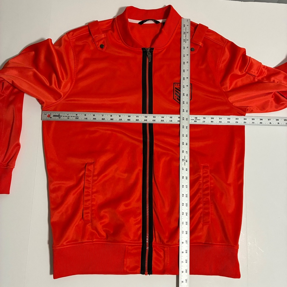 Sean John Mens Track Jacket Orange Full Zip Bomber Style Logo Size XL - Picture 9 of 9